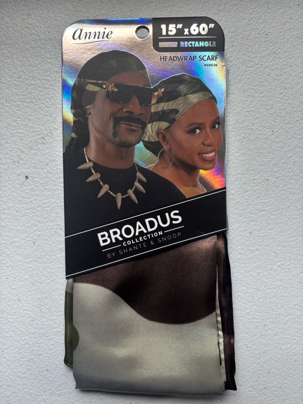 NWT Annie Broadus Collection by Shante and Snoop Satin-Look Headscarf -5x60Camo